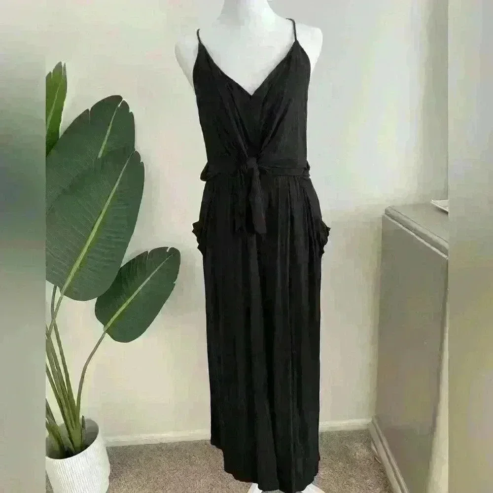 Moulinette Soeurs Danique Wide-Leg Jumpsuit Size XS Black - Picture 3 of 8